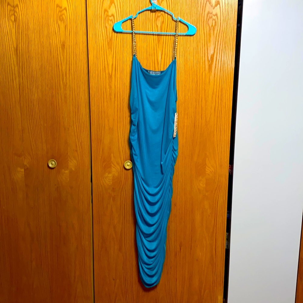 Chain Strap Ruched Midi Dress - Picture 8 of 15